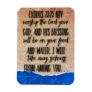 2 Mos 23:25 Bibelvers Magnet