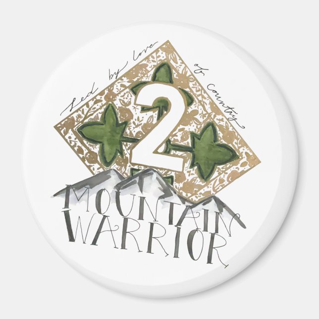 2 Mountain Warrior Fort Carson Kylskåpsmagnet (Framsidan)