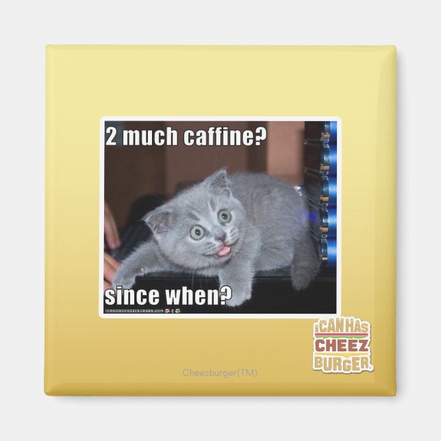 2 mycket caffin? magnet (Framsidan)