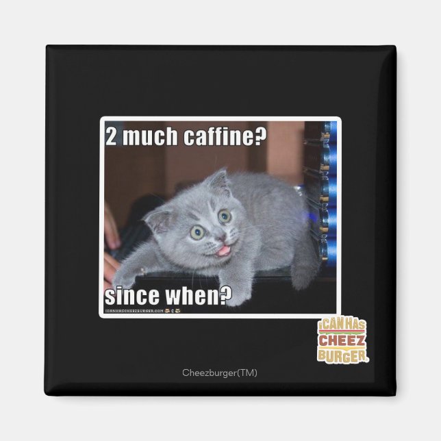 2 mycket caffin? magnet (Framsidan)