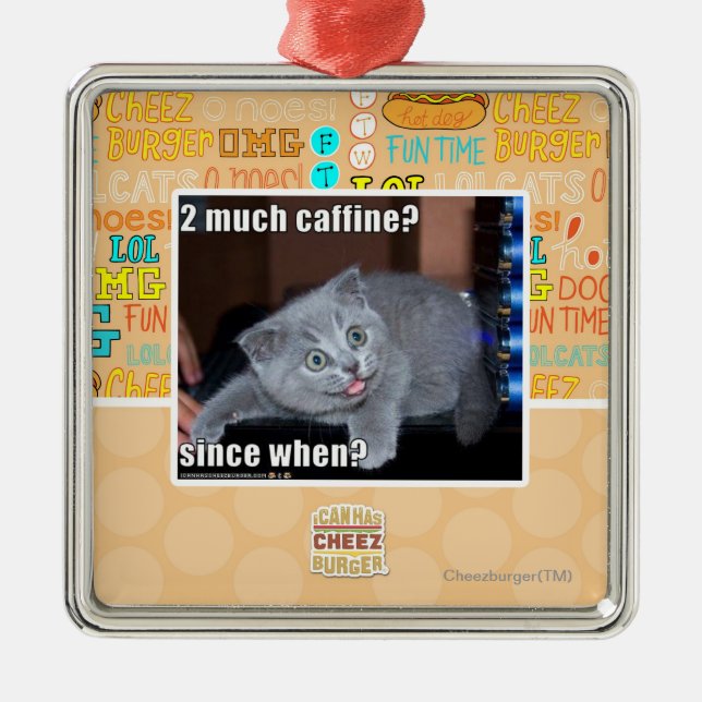 2 mycket caffine? julgransprydnad metall (Framsidan)