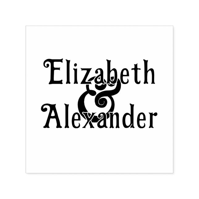 2 Namn över enkelt fet Ampersand #35 Bröllop Självfärgande Stämpel (Design)