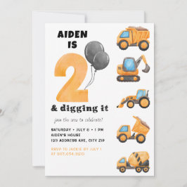 2 och Gräva Födelsedagsfest inbjudan-boxar Inbjudningar