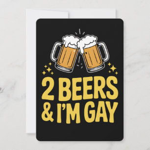 2 Öl & I är Gay Funny LGBTQ Pride Ally Rainbow Inbjudningar