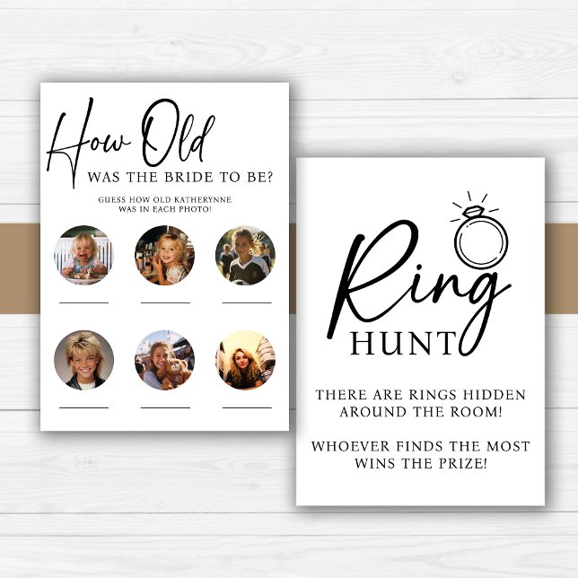 2 Olika Party-spel för budgetens Möhippa Reklamblad (Budget Bridal Shower Party 2 Games Flyer)