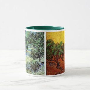 2 olika Van Gogh Olivlundsträd Vintagekonst Mugg