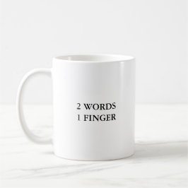 2 Ord 1 Finger Funny Kaffemugg