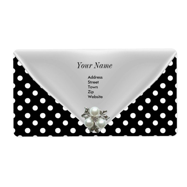 2 "Order Elegant White Black" 2 etikett Adress Fraktsedel (Framsidan)