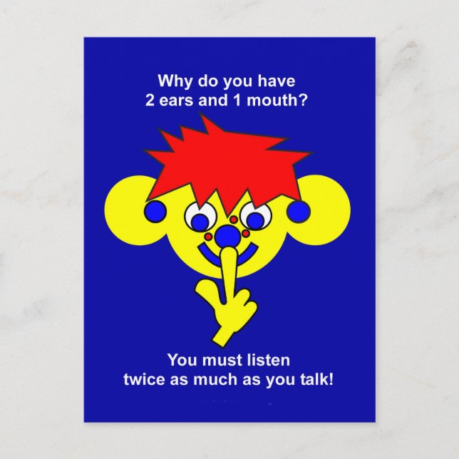 2 öron 1 mun vykort (Framsida)