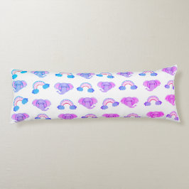 2 på 1 av 1 regnbågar och elefanthuvuden, kroppsfy kroppskudde