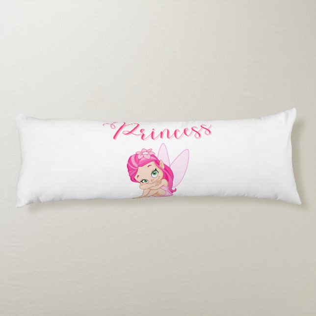 2 på 1 Rosa Princess Fairy Body Pillow Kroppskudde (Baksidan)