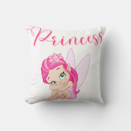 2 på 1 Rosa Princess Fairy Dekorativ kudde