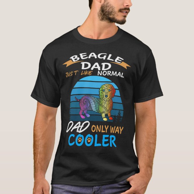 2 Pappa - Beagle Pappa Kylare T Shirt (Framsida)