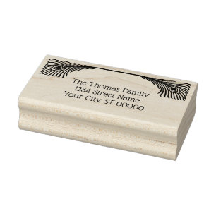 2 Peacock Feathers Art nouveau Stämpel