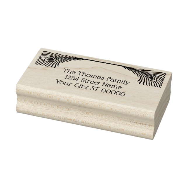 2 Peacock Feathers Art nouveau Stämpel (Stämpel)