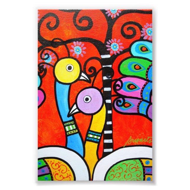 2 Peacocks Fototryck (Framsidan)