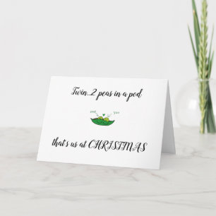 2 PELAR I EN POD= CHRISTMAS ÖNSKEMÅL KORT