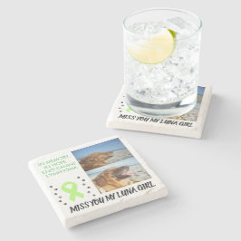 2 Pet Photo Tribute with Awareness Ribbon Stenunderlägg