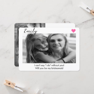 2 Photo Bridesmaid eller Maid of honor Frieri Inbjudningar