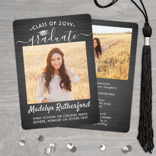 2 Photo Brushed Black and White Script Studenten Meddelande