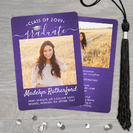 2 Photo Brushed Lila och White Script Studenten Meddelande