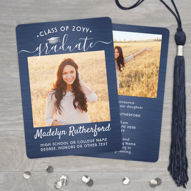 2 Photo Brushed Navy Blue Studenten Meddelande (Skapare uppladdad)