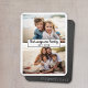 2 Photo Collage Family Namn CAN EDIT FÄRG Magnet (Personalized magnet with photo collage and text)