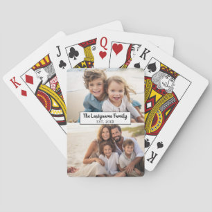 2 Photo Collage Family Namn - Vågrät Bilder Casinokort