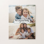 2 Photo Collage Family Namn - Vågrät Bilder Pussel<br><div class="desc">Använda upp till två vågräna eller selektiva mobila foton för att skapa en unik och personlig gåva. Om du behöver justera bilder klickar du på verktyg för att anpassa ändringar.</div>