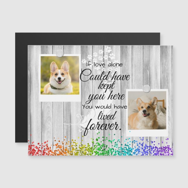 2 Photo Collage Pet Memory Magnetic Card (Fram/baksida)