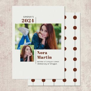 2 Photo College Graduation Auburn Cream Meddelande