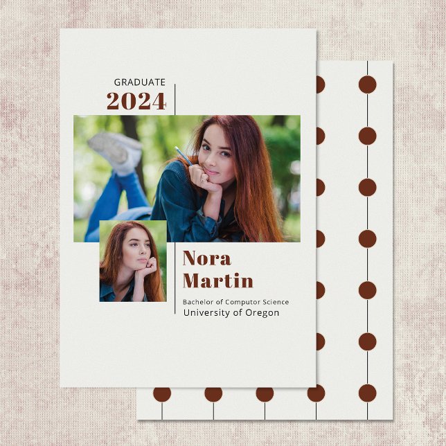 2 Photo College Graduation Auburn Cream Meddelande (Skapare uppladdad)