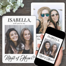 2 Photo Elegant Calligraphy Maid of honor Frieri