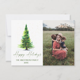 2 PHOTO-Eleganten minimalistisk Julgran Hälsning Julkort