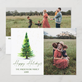 2 PHOTO-Eleganten minimalistisk Julgran Hälsning Julkort
