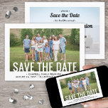 2 Photo Family Reunion Party Gathering BBQ Picnic Spara Datumet<br><div class="desc">Familjemedlemmar i inbjudan för att spara datumet för en återförening av picknicker, Bq eller party med denna elegant, en modern minimalistisk 2-fotoinbjudan. Bilder och all text är enkla att anpassa. (IMAGE PLACEMENT TIP: Ett enkelt sätt att centrera ett foto exakt som du vill är att flytta det till skörd innan...</div>