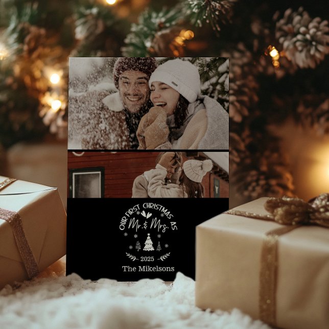 2 Photo First Christmas as Mr. & Mrs Julkort (Skapare uppladdad)