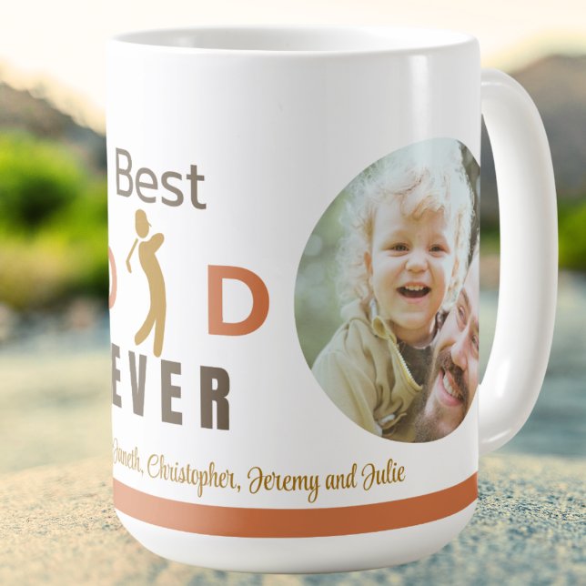 2 Photo Golf Best Pappa någonsin Coola Modern Fars Kaffemugg (Skapare uppladdad)