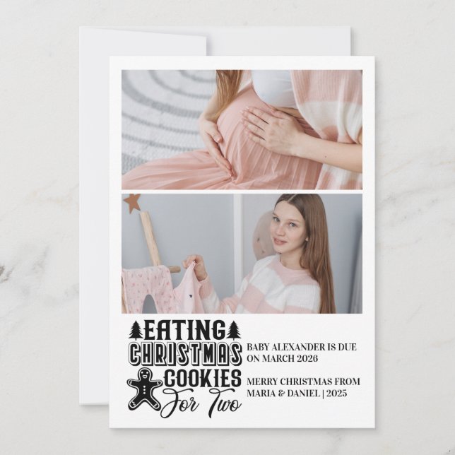 2 Photo jul Cookies i 2 Gravider Julkort (Framsida)