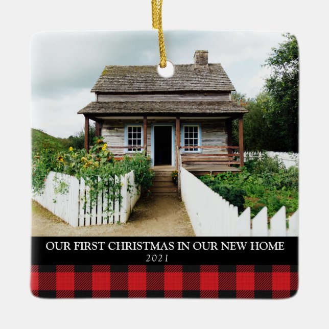 2 PHOTO JULAFTON NEW HOME BUFFALO PLAID CHRISTMAS  JULGRANSPRYDNAD KERAMIK (Framsida)