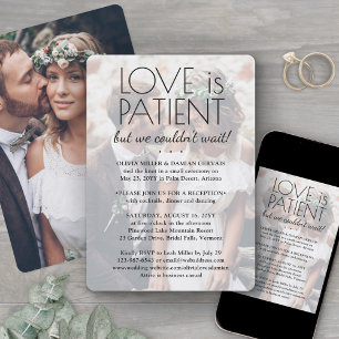 2 Photo Kärlek är endast patientbröllopsmottagning Inbjudningar