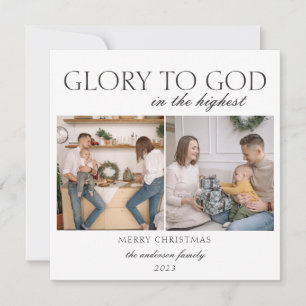 2 Photo Luke 2:14 Glory Bible Verse jul Julkort