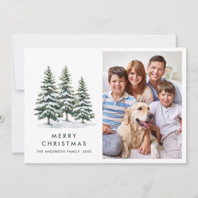 2 PHOTO-minimalister Julgran Hälsning Julkort (Framsida)