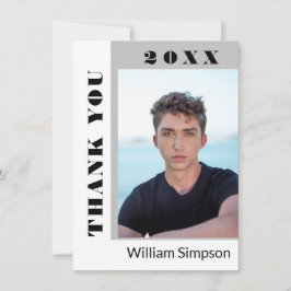 2 PHOTO Modern enkel, minimalistisk Studenten Tack Kort