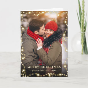 2 PHOTO Modern Julstjärnan Light Hälsning Helgkort