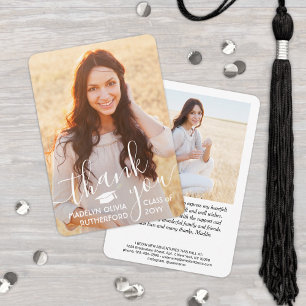2 Photo Ny adress White Typography Studenten Tack Kort
