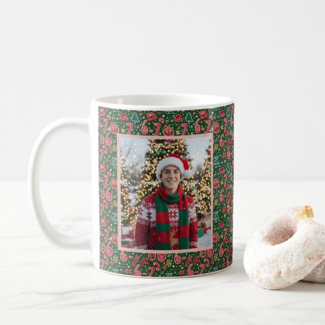 2 Photo Ornament 6-7 Meme Christmas Doodles Kaffemugg (Med munk)