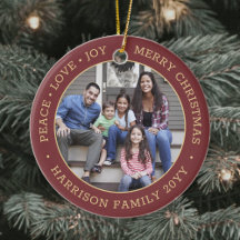 2 Photo Peace Kärlek Joy God jul Red & Guld