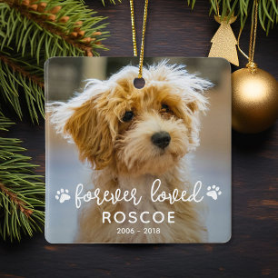 2 Photo Pet Memorial Forever Loved Julgransprydnad Keramik