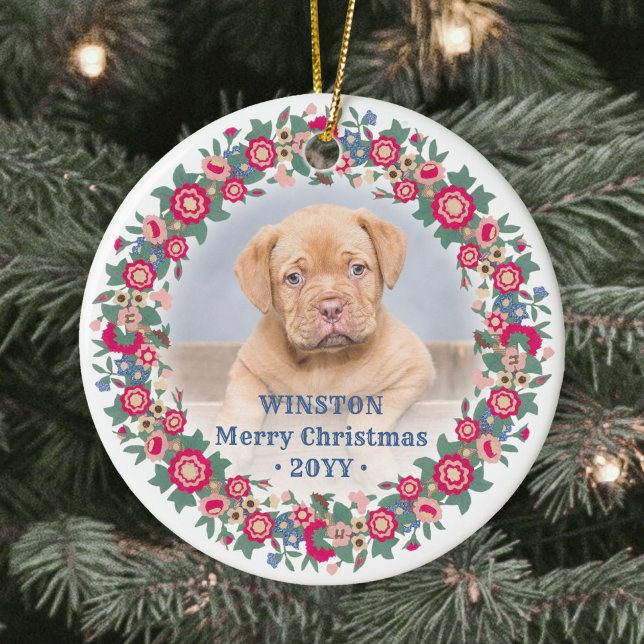 2 Photo Retro Helgdag Blommigt Julfrand Julgransprydnad Keramik (Skapare uppladdad)